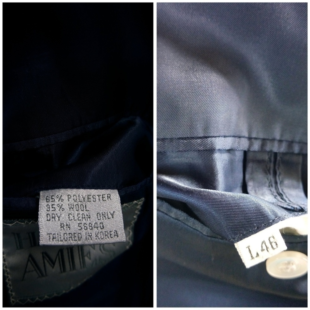 Hardy Amies 46L Dark Blue Striped Suit Blazer - Picture 8 of 8
